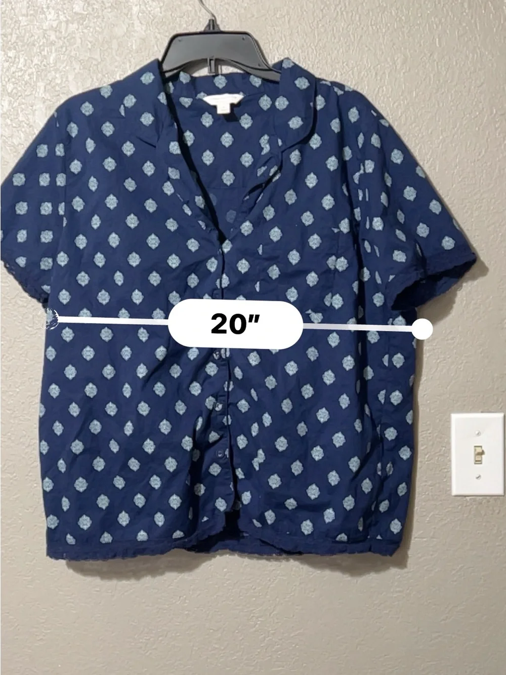 Navy Blue Patterned Women PJ Set